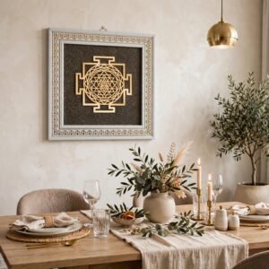 URA Wall decor frame of Sriyantra with pyrite crushed powder Vastu item