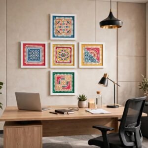 URA Wall decor frame with traditional lippan art Pack of 5
